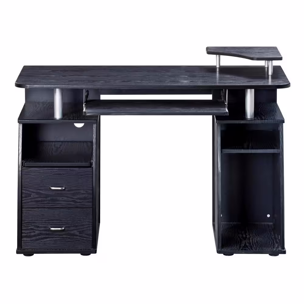 TECHNI MOBILI 47.25 in. Rectangular Espresso 2 Drawer Computer Desk with Keyboard Tray