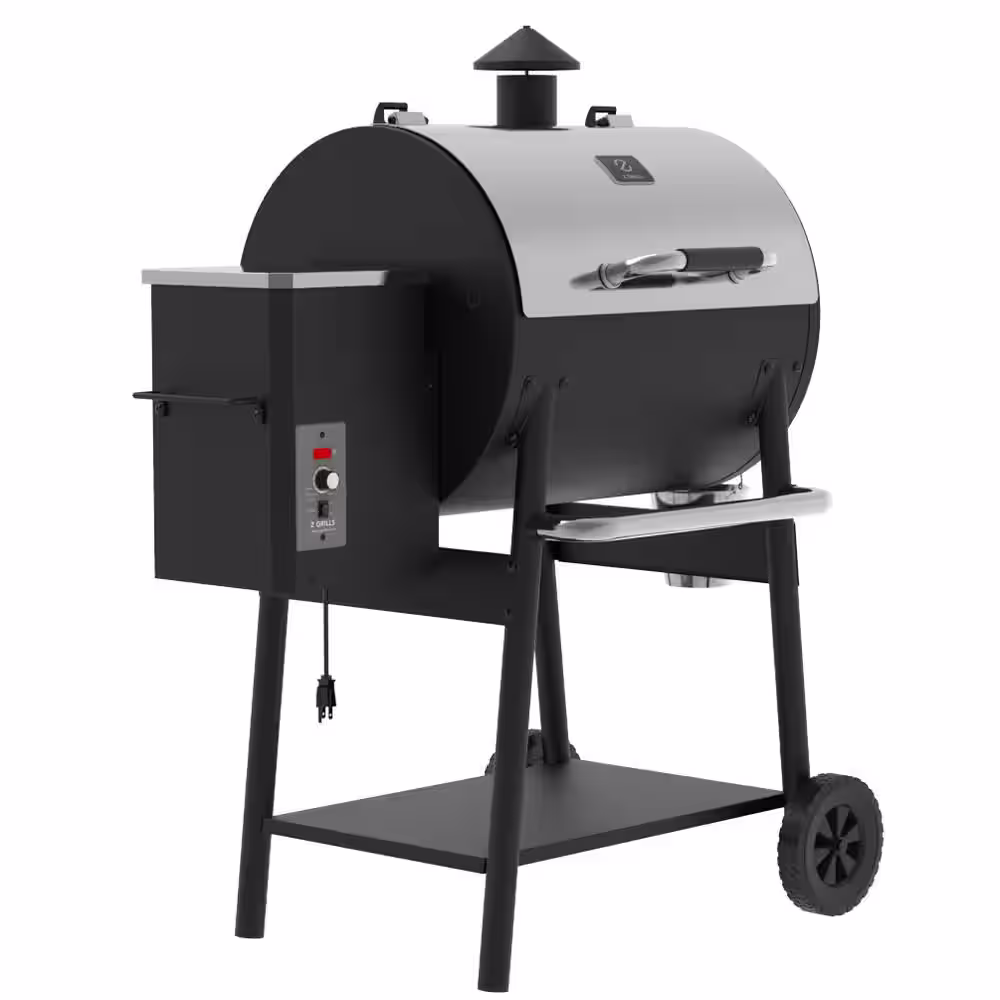 Z GRILLS 590 sq. in. Wood Pellet Grill and Smoker PID, Stainless Steel
