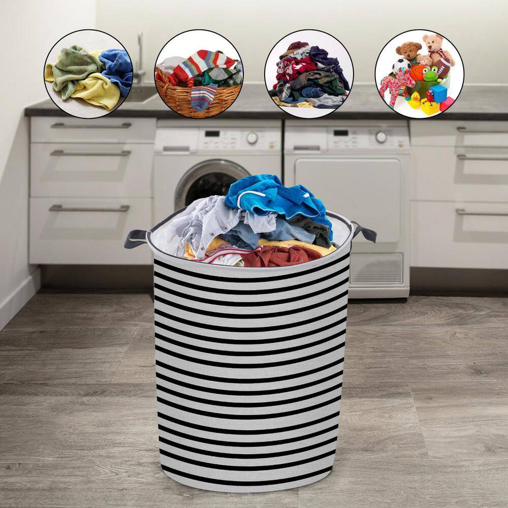 None Freestanding Collapsible Large Drawstring Clothes Hamper with Handle