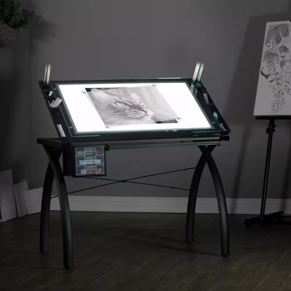 ARTOGRAPH Futura Light Table for Artists, Drawing with Dimmable Light and Adjustable Top, Main Work Surface 38 in. W x 24 in. D