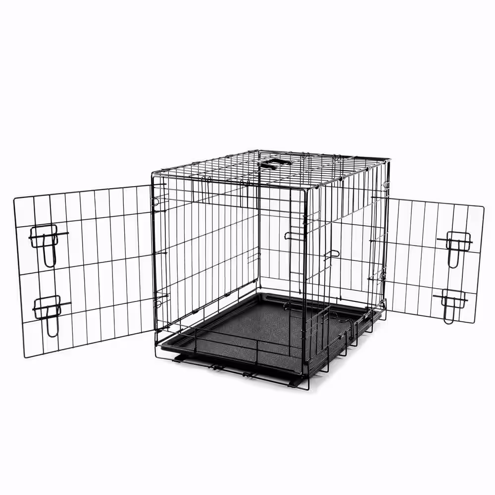 None Large Black Collapsable Pet Crate