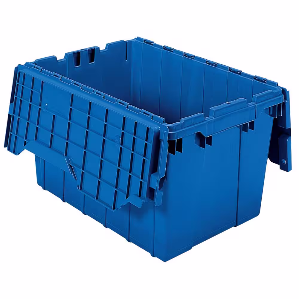 Akro-Mils 12 Gal. Attached Lid Container in Blue (Pack of 6)