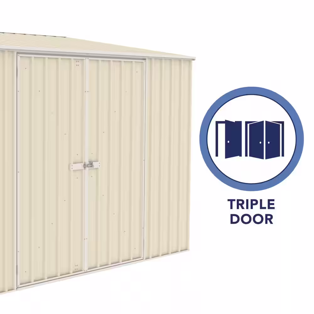 ABSCO 10 ft. W x 5 ft. D Metal Bike Shed in Classic Cream with SNAPTiTE assembly system 60 sq. ft.