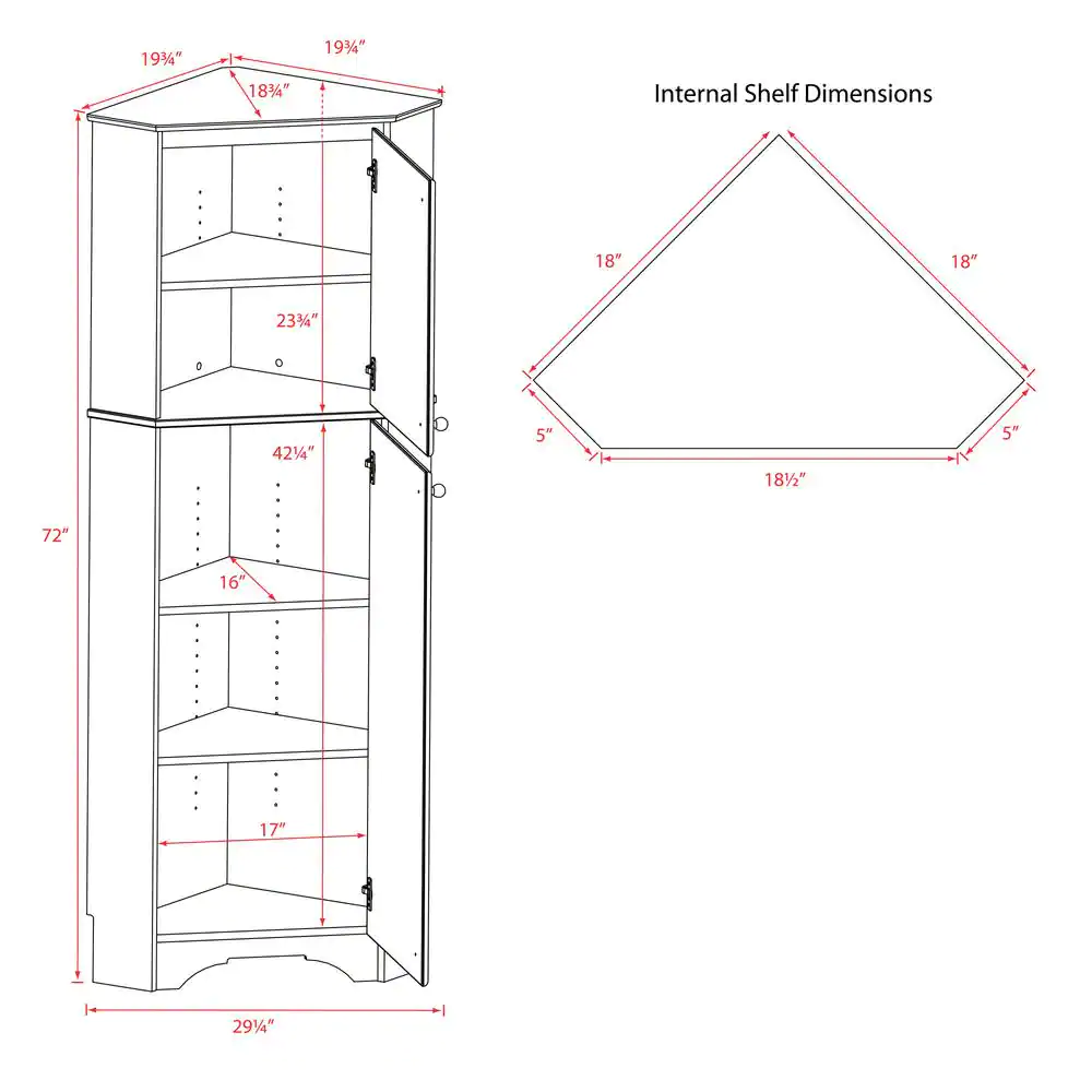 Prepac Elite Tall White laminate Storage Cabinet