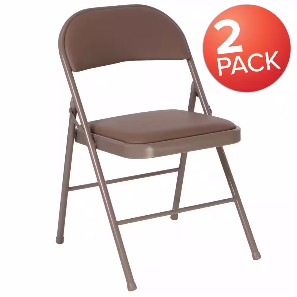 Carnegy Avenue Beige Metal Folding Chair (2-Pack)