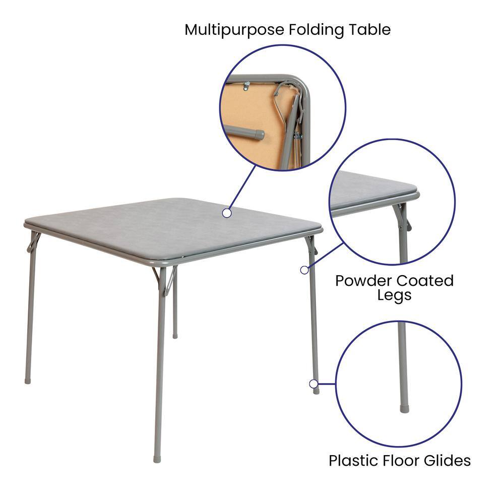 Carnegy Avenue Gray Vinyl Lightweight Folding Table