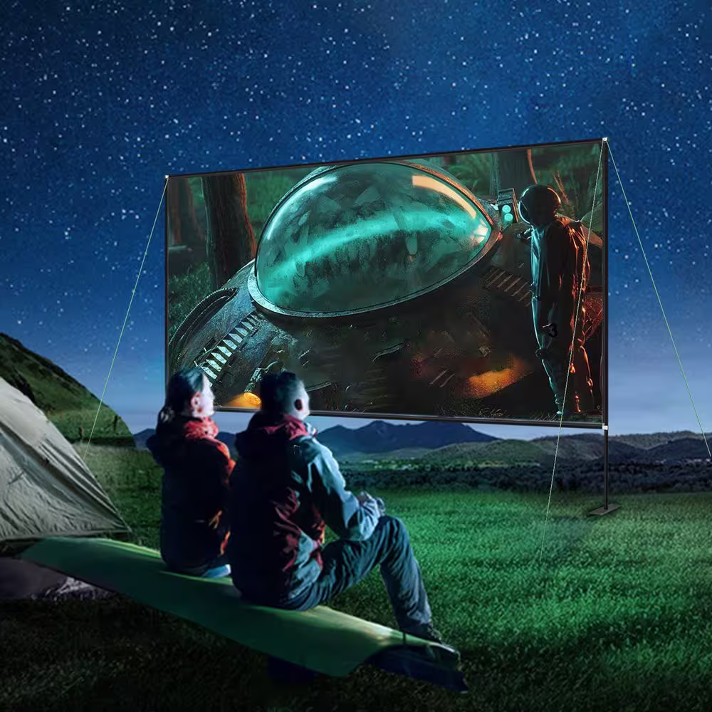 VEVOR 135 in. Movie Screen with Stand Portable Projector Screen 16:9 4K HD Easy Assembly Movie Screen for Indoor/Outdoor Use