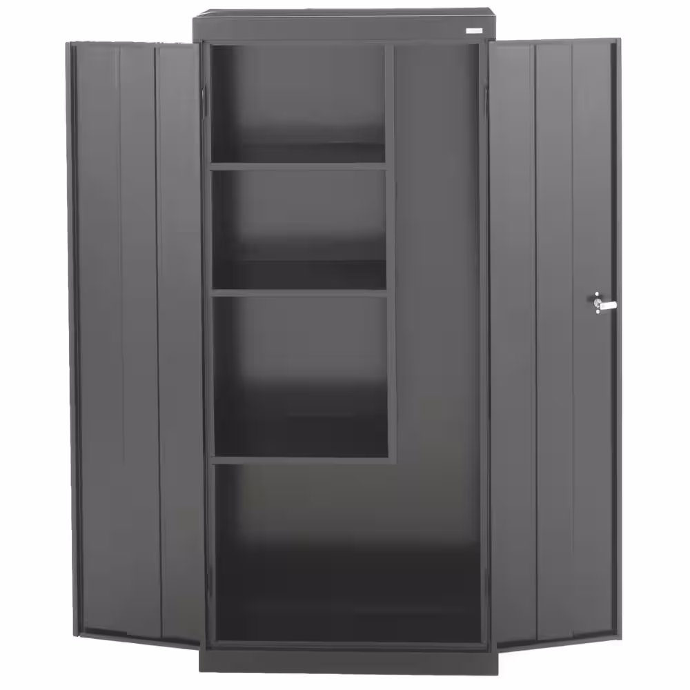Sandusky Supply ( 30 in. W x 66 in. H x 18 in. D ) Freestanding Cabinet with 3 Fixed Shelves in Black