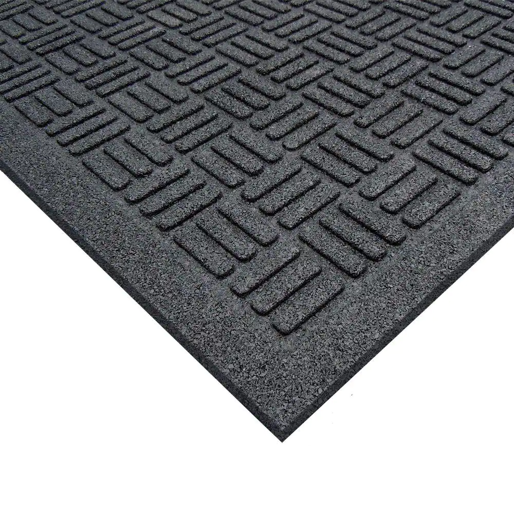 TrafficMaster 48 in. x 72 in. Black Recycled Rubber Commercial Door Mat