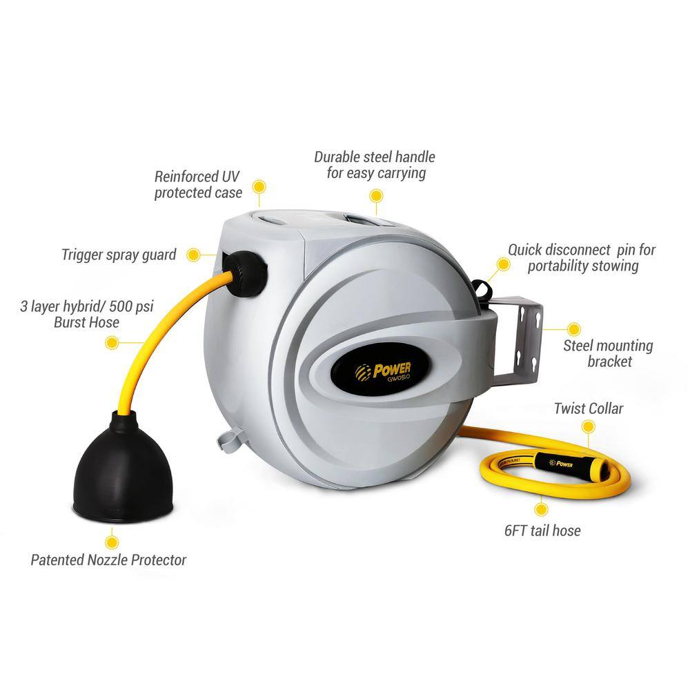 POWER PRODUCTS USA 5/8 in. x 50 ft. Retractable Hose Reel