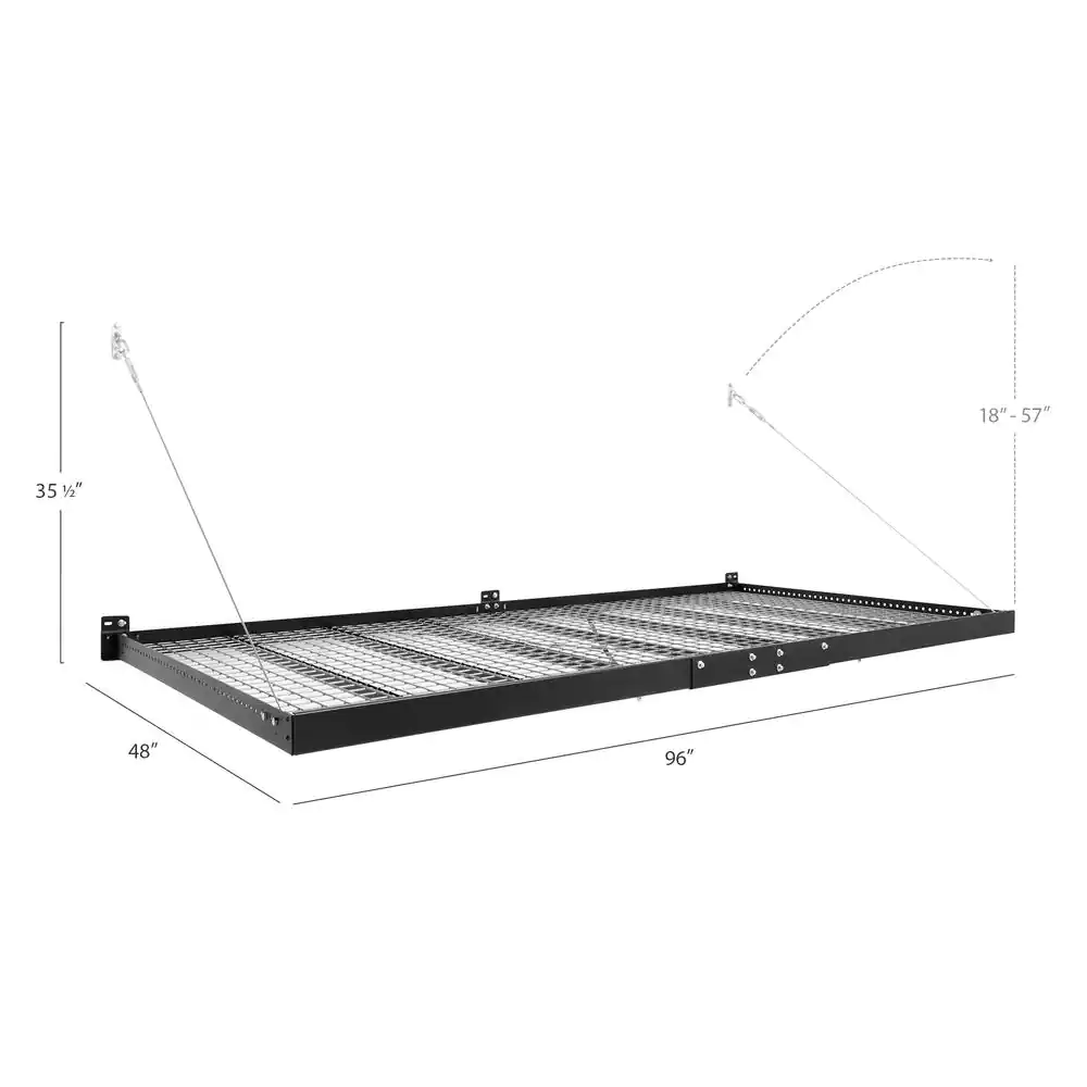NewAge Products Pro Series 48 in. x 96 in. Steel Garage Wall Shelving in Black