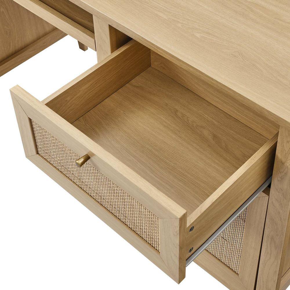 None Soma 63 in. Rectangle in Oak Office Desk