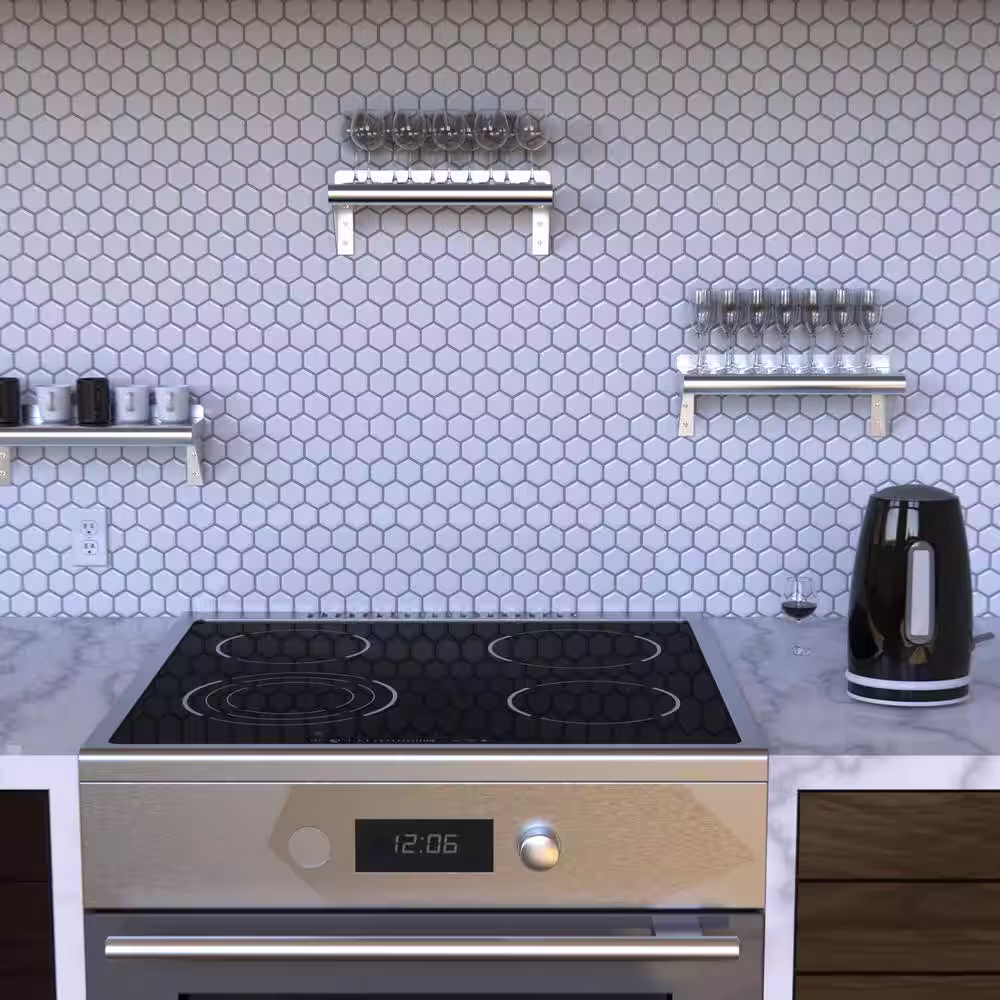 None 8 in. x 16 in. Stainless Steel Wall Shelf. Kitchen, Restaurant, Garage, Laundry, Utility Room Metal Shelf with Brackets