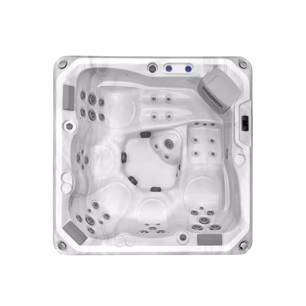 Empava 5-Person 41-Jet Premium Acrylic Lounger Spa Standard Hot Tub with Bluetooth Sound System and 2-step Ladder