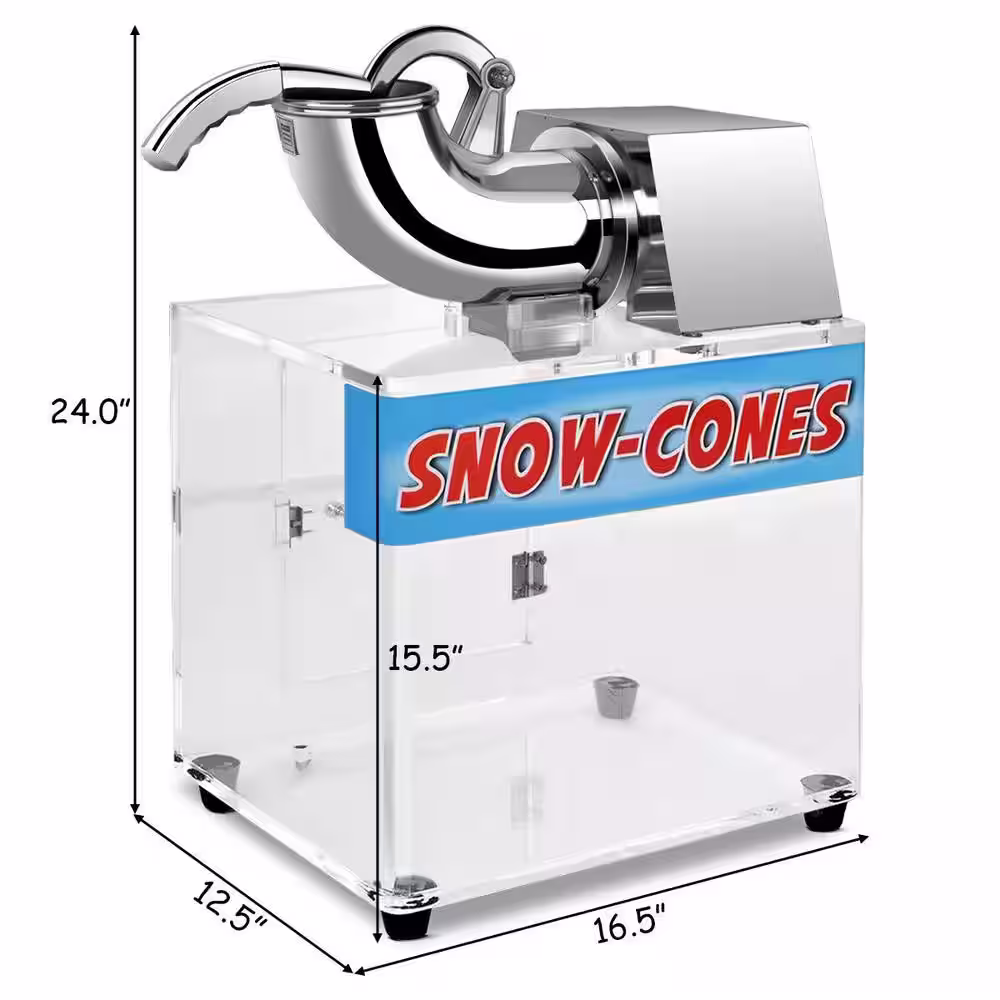 Costway 0 oz. Electric White Snow Cone Machine Ice Shaver Maker Shaving Crusher Dual Blades