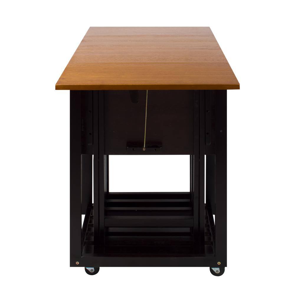 Casual Home Mission Oak Espresso Drop Leaf Table with TV Tray