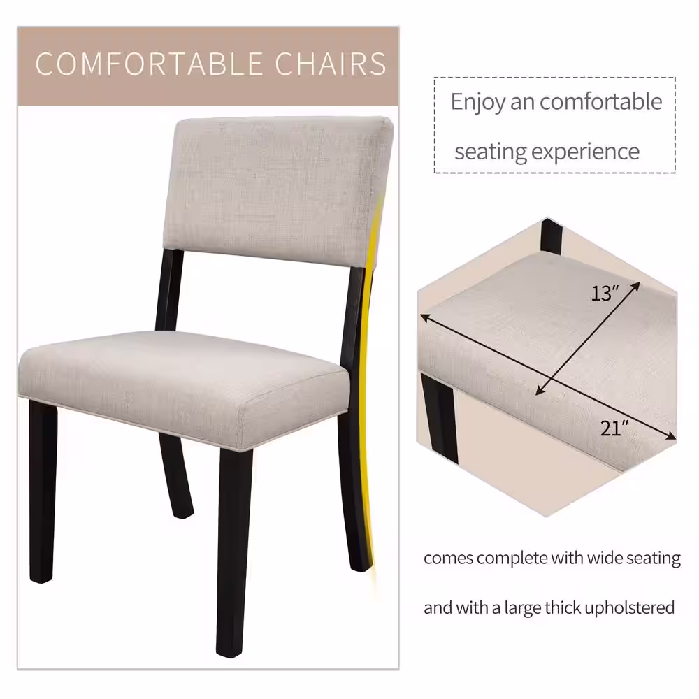 Harper & Bright Designs Espresso 5-Piece Kitchen Dining Table Set