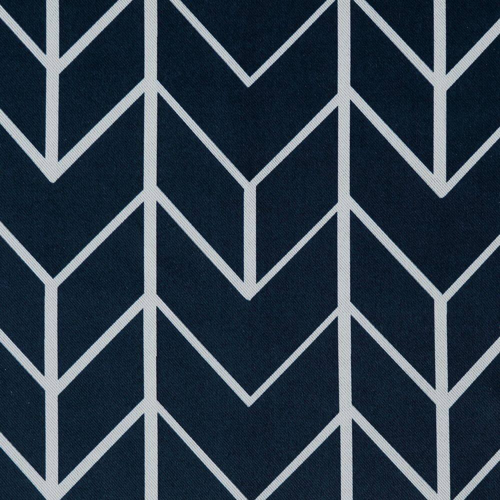 Sun Zero Kenwood Chevron  40 in. W x 95 in. L Blackout Grommet Curtain Panel in Navy