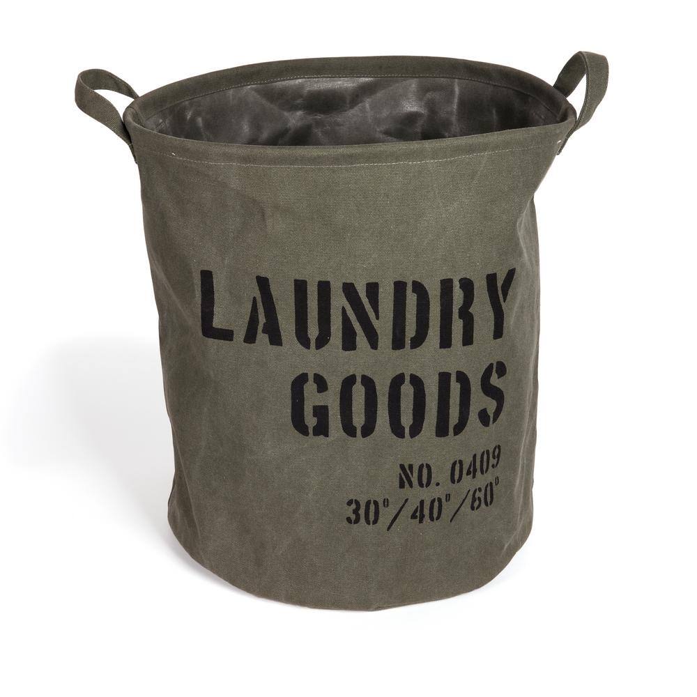 DANYA B Army Canvas Laundry Bucket