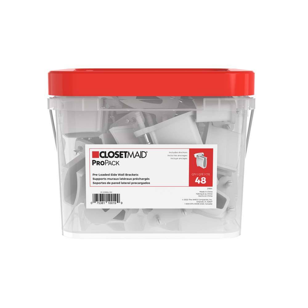 ClosetMaid ProPack Pre-Loaded Side Wall Brackets (48-Piece)