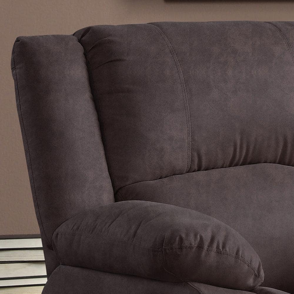 Relax A Lounger Preston 36 in. Width Big and Tall Chocolate Microfiber 1 Position Recliner
