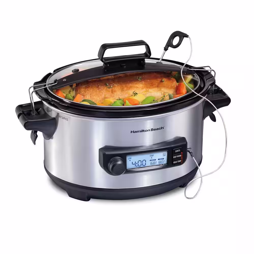 Hamilton Beach Temp Tracker 6 Qt. Stainless Steel Slow Cooker
