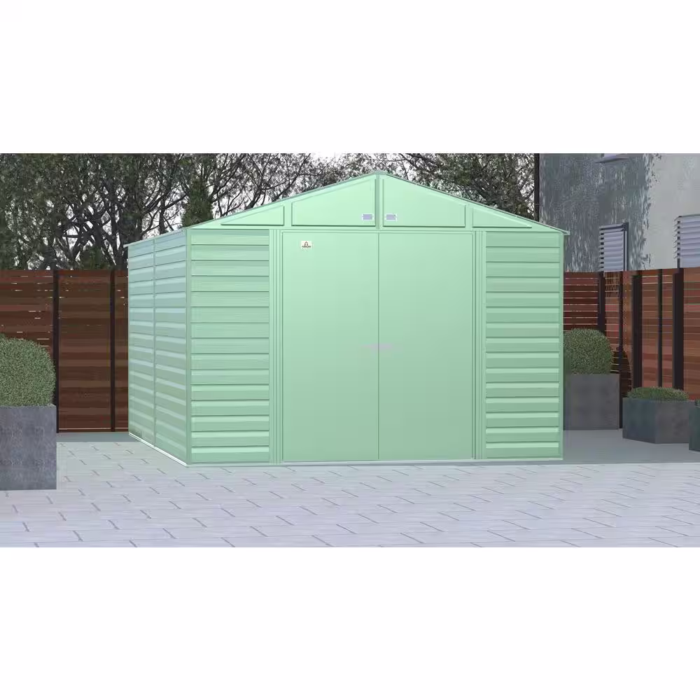 Arrow Select 10 ft. W x 14 ft. D Sage Green Metal Shed (129 sq. ft.)