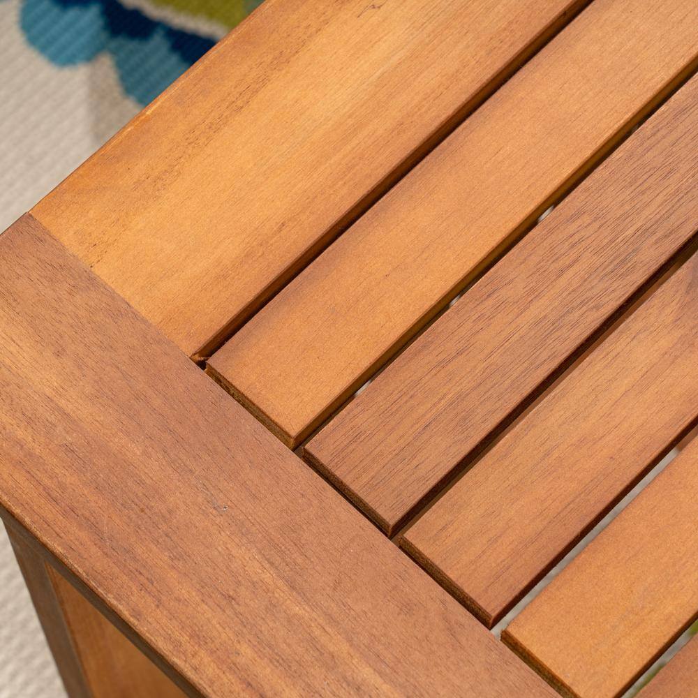 Noble House Carolina Brown Patina 6-Piece Wood Patio Conversation Set with Dark Teal Cushions