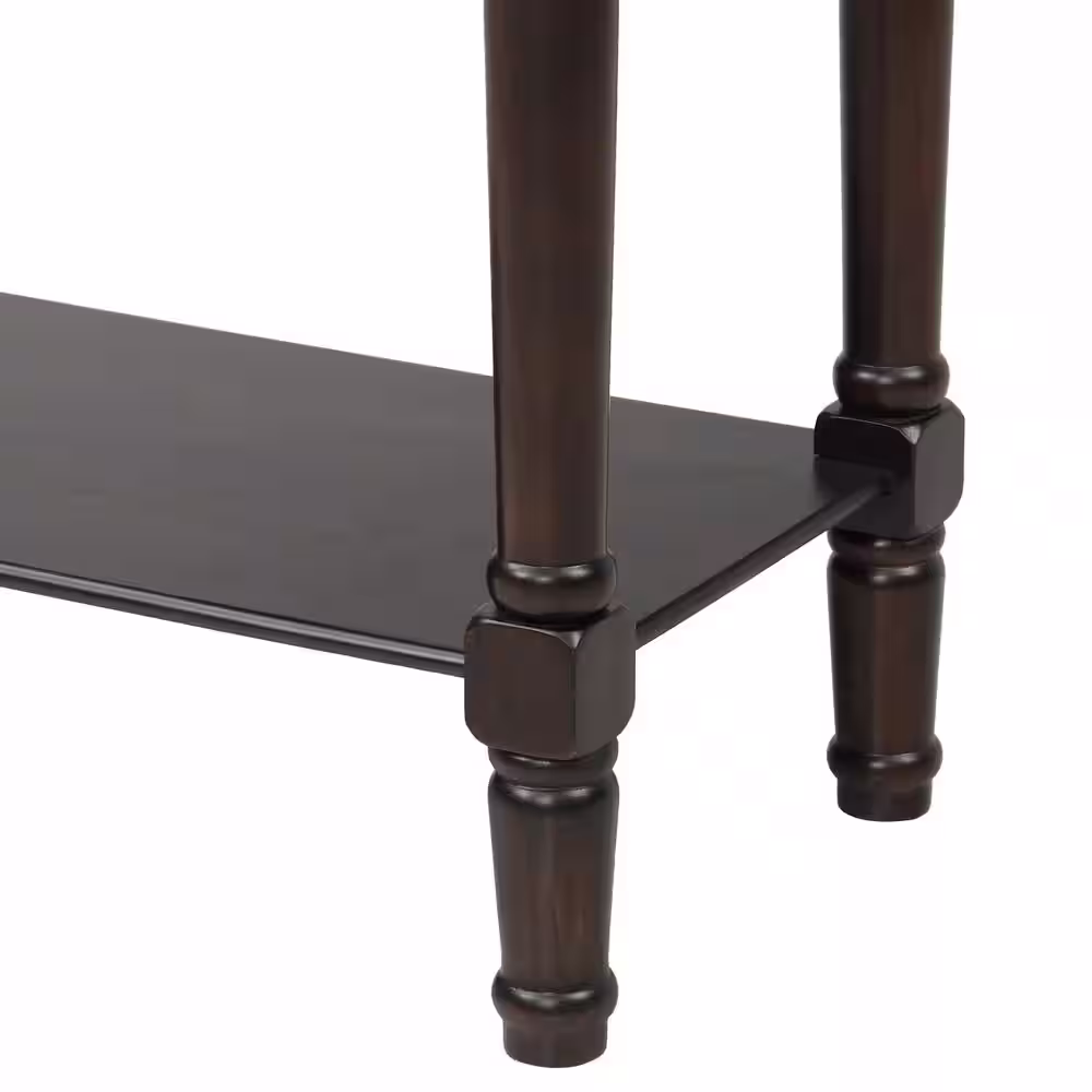 Harper & Bright Designs 24 in. Espresso Standard Rectangle Wood Console Table with 3-Drawers