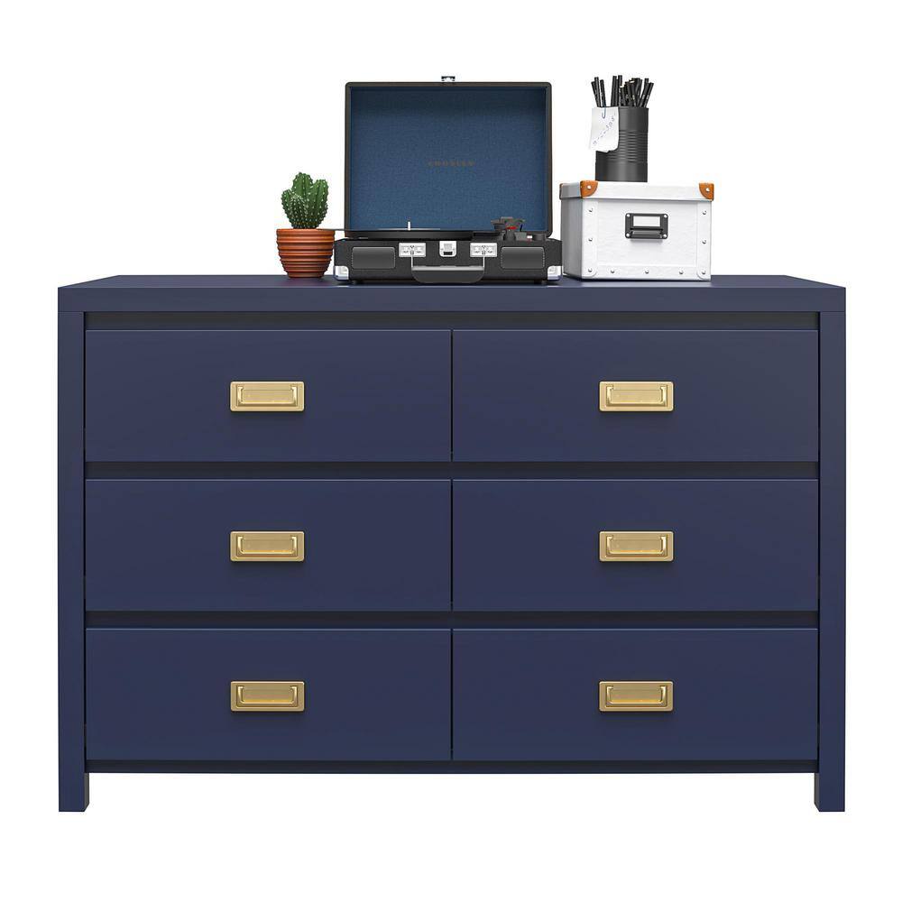 Little Seeds Monarch Hill Haven 6-Drawer Navy Dresser (31.41 in. H x 47.32 in. W x 19.8 in. D)