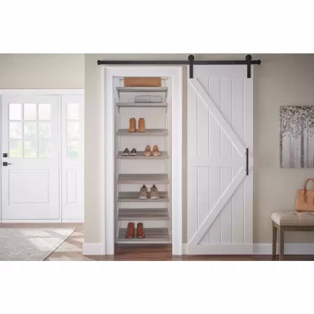 Everbilt Genevieve 2 ft. Gray Adjustable Closet Organizer Shoe Rack
