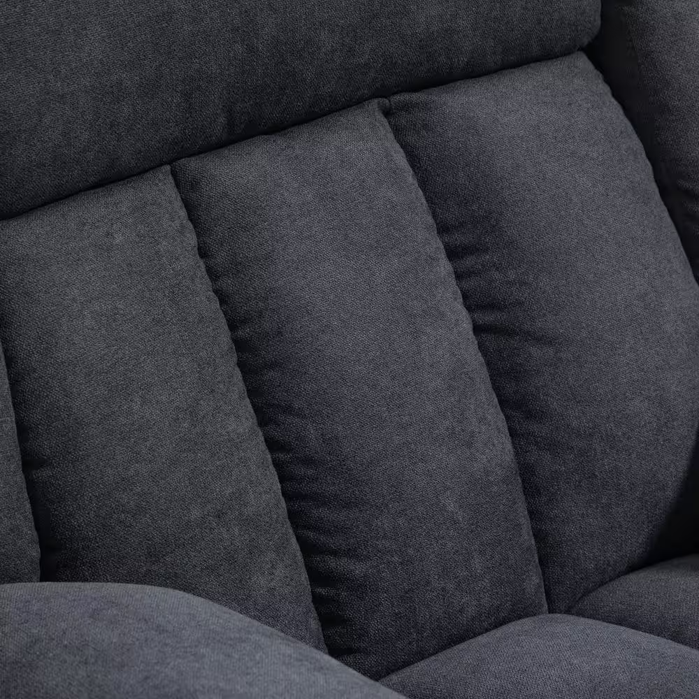 HOMCOM Grey Power Lift Linen Fabric Upholstered Chair with Massage