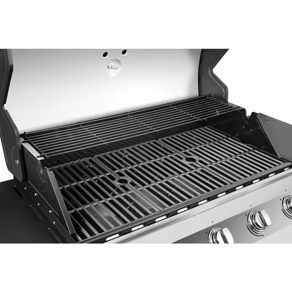 Dyna-Glo Premier 5-Burner Propane Gas Grill in Stainless Steel with Side Burner