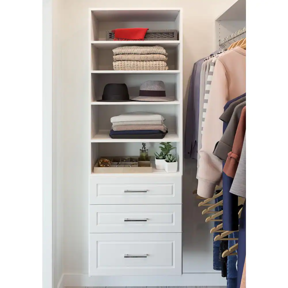 Closet Evolution Modern Raised Premier 25 in. W White Wood Closet System