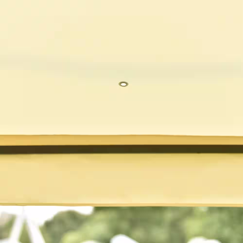 None 9 ft. x 9 ft. Beige Patio Gazebos for Patios Double Roof Soft Canopy Garden Backyard Gazebo for Shade and Rain