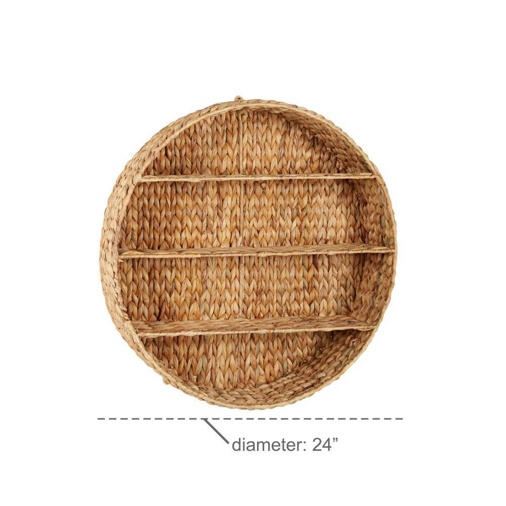 Litton Lane 14 in. x 32 in. White Wood Farmhouse Wall Shelf