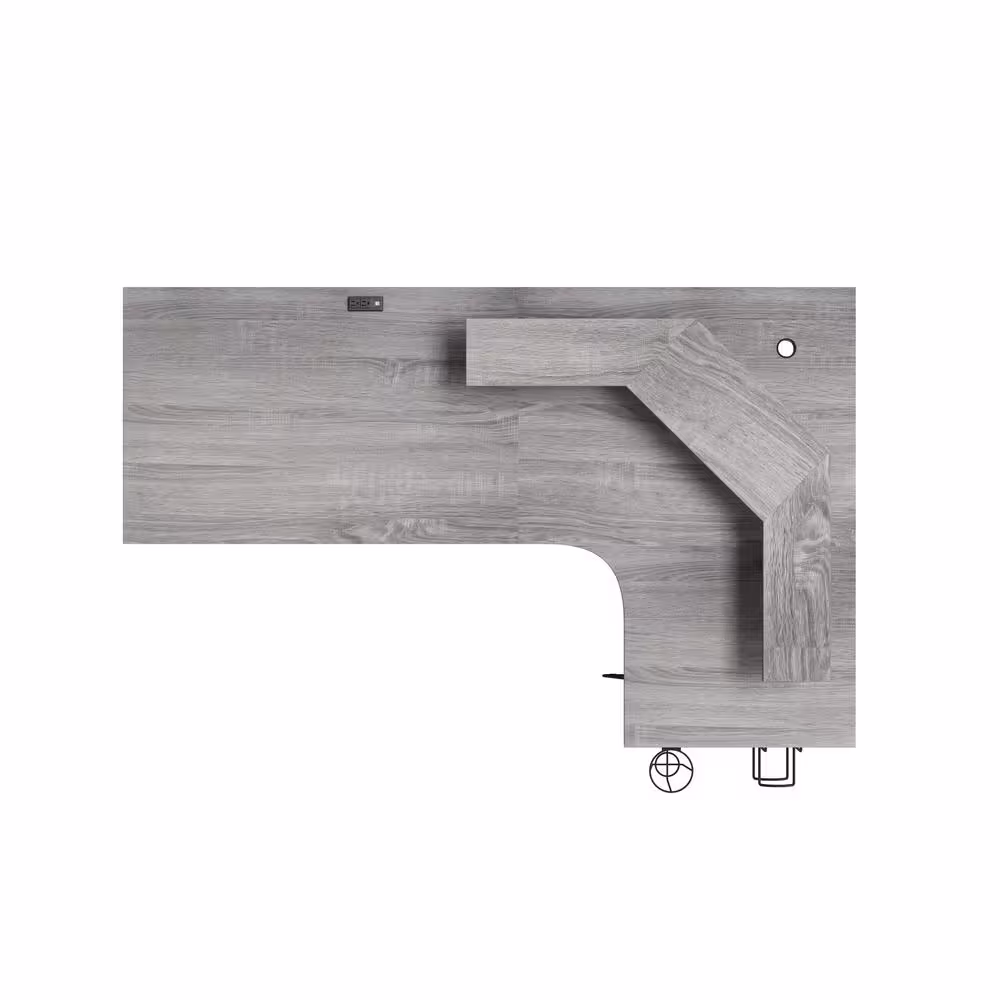 Jamesdar 78 in. L-Shaped Gray/Black Computer Gaming Desk with Shelf