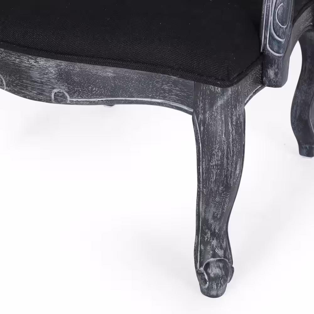 Noble House Joni Black and Gray Upholstered Dining Armchair (Set of 2)