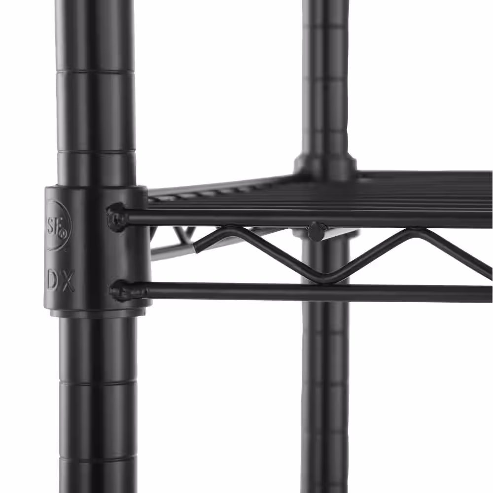 HDX 5-Tier Steel Wire Shelving Unit in Black (36 in. W x 72 in. H x 16 in. D)