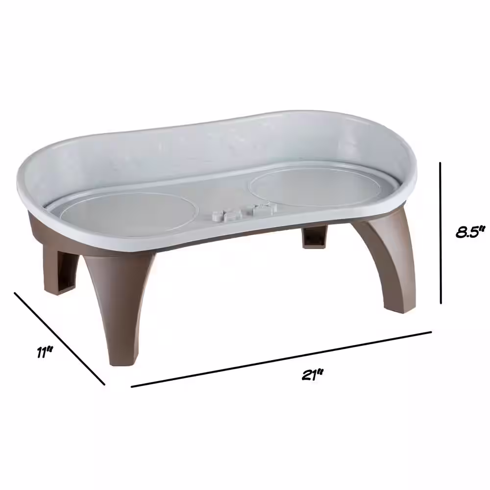 Petmaker 2-Cup Elevated Pet Tray in Tan