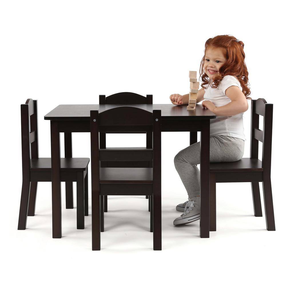 Humble Crew Espresso Collection 5-Piece Espresso Table and Chair Set