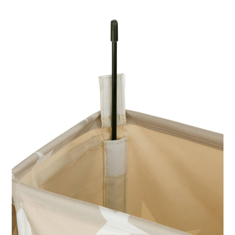 Wenko Corno Stella Tan Fabric Rolling Laundry Basket