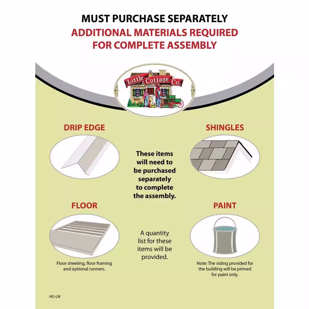 LITTLE COTTAGE CO. Classic Workshop 10 ft. W x 16 ft. D Wood Shed Precut Kit without Floor (160 sq. ft.)