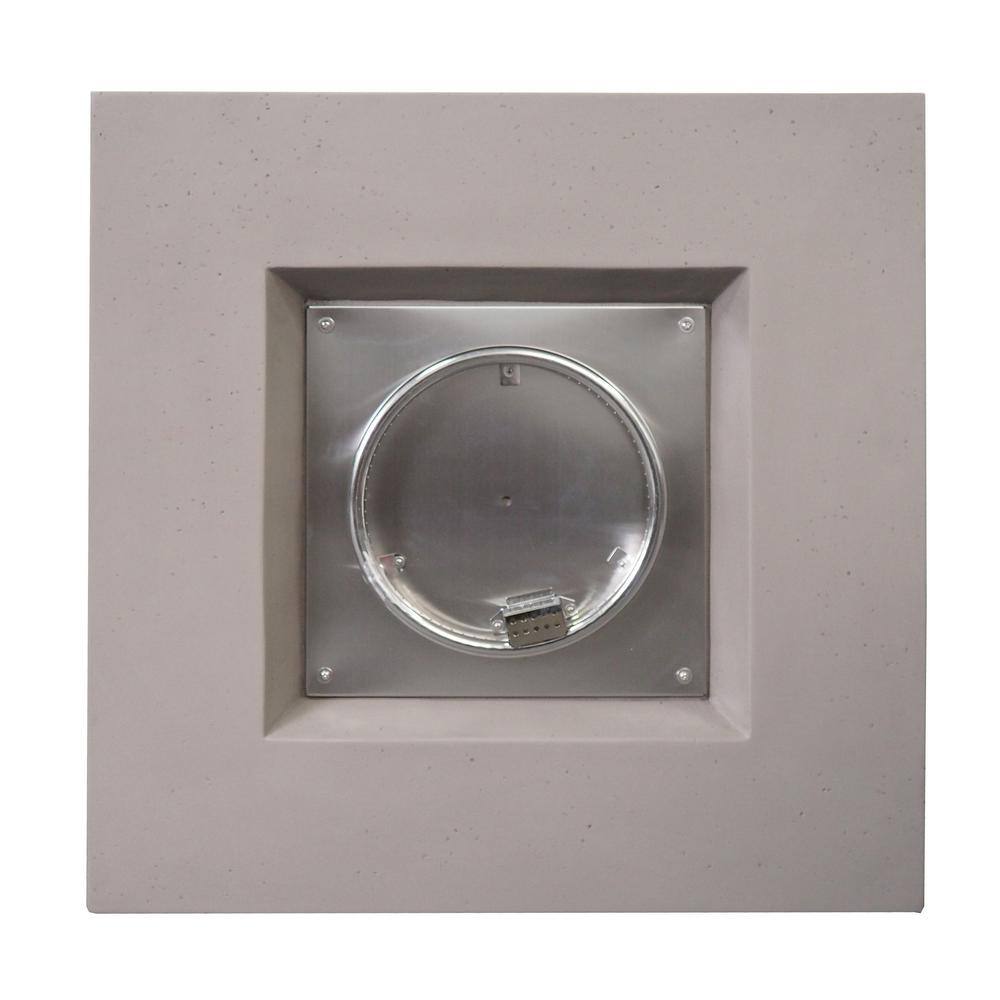 Noble House Zachary 31 in. x 24.5 in. Square Concrete Propane Fire Pit in Light Gray