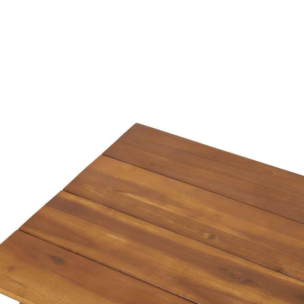 Noble House Varva Teak Brown 2-Piece Wood Patio Conversation Set with White Cushions