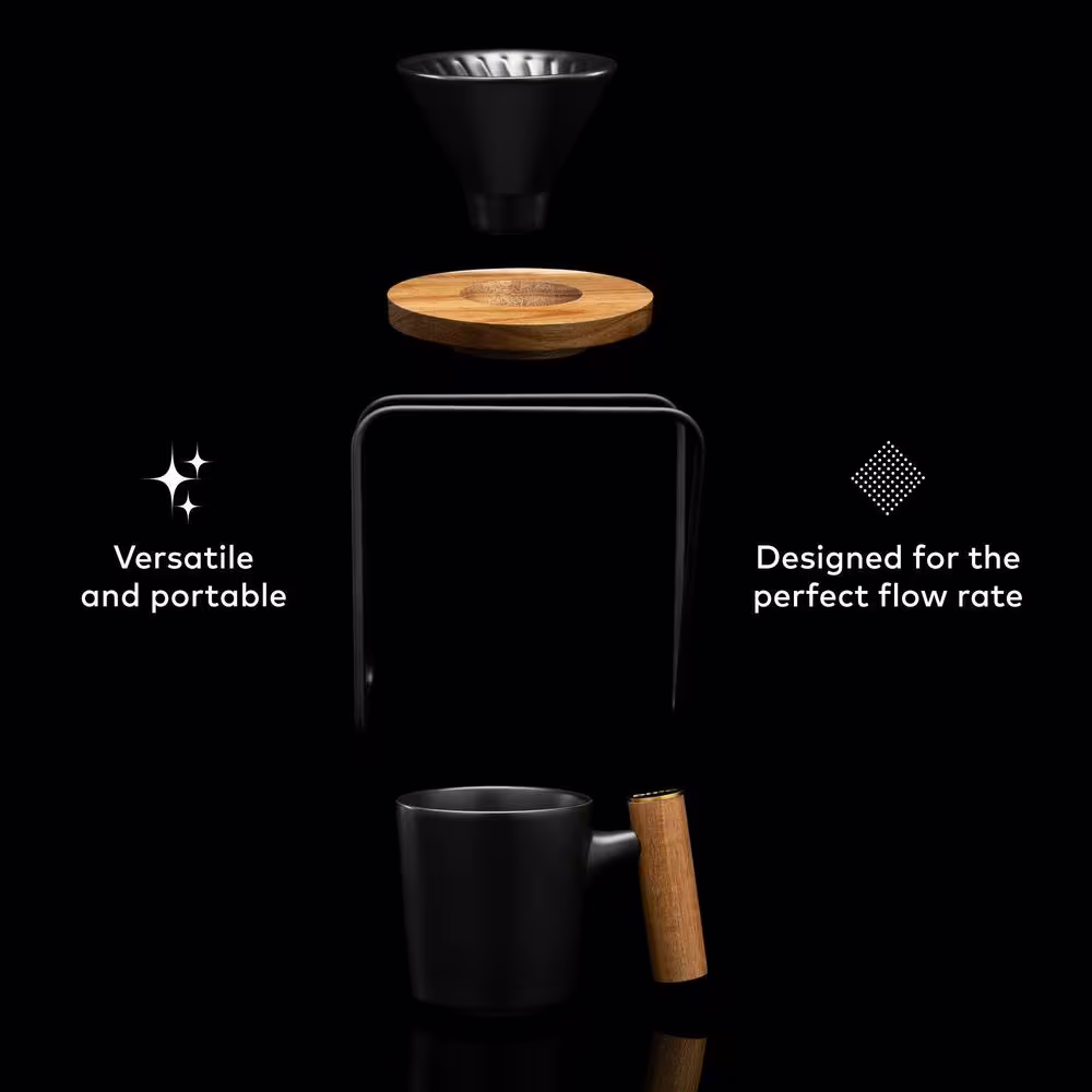 None Artisan Series 3-Cup Black Pour-Over Coffee Maker