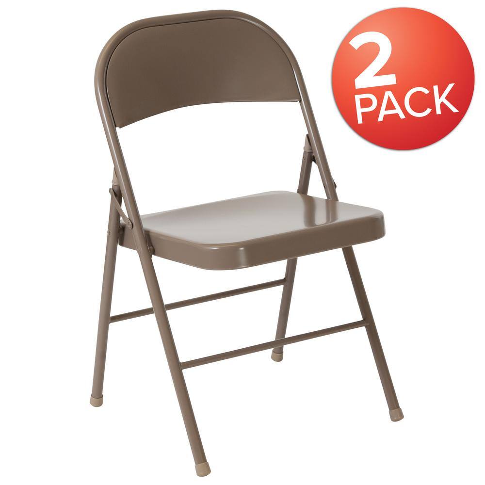 Carnegy Avenue Beige Metal Folding Chair (2-Pack)
