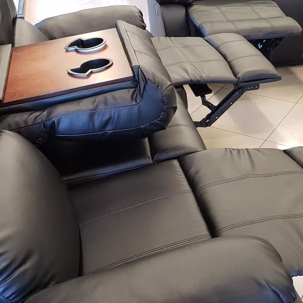 Star Home Living Black Faux Leather Recliner Chairs (Set of 3)