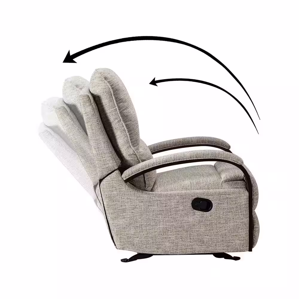 JAYDEN CREATION Deccan Beige Manual Nursery Chair Rocking Recliner for Living Room