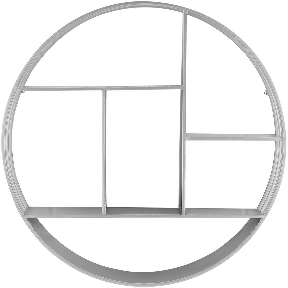 FirsTime & Co. 27.5 x 6 x 27.5 in. Round Metal Silver Brody Industrial Circular Shelf